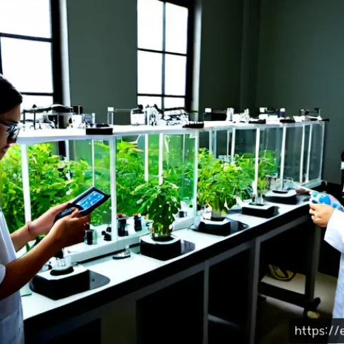 Home 17 간학문적 연구의 실험 설계 - Photorealistic interdisciplinary research laboratory, a diverse team of scientists including a biolo...
